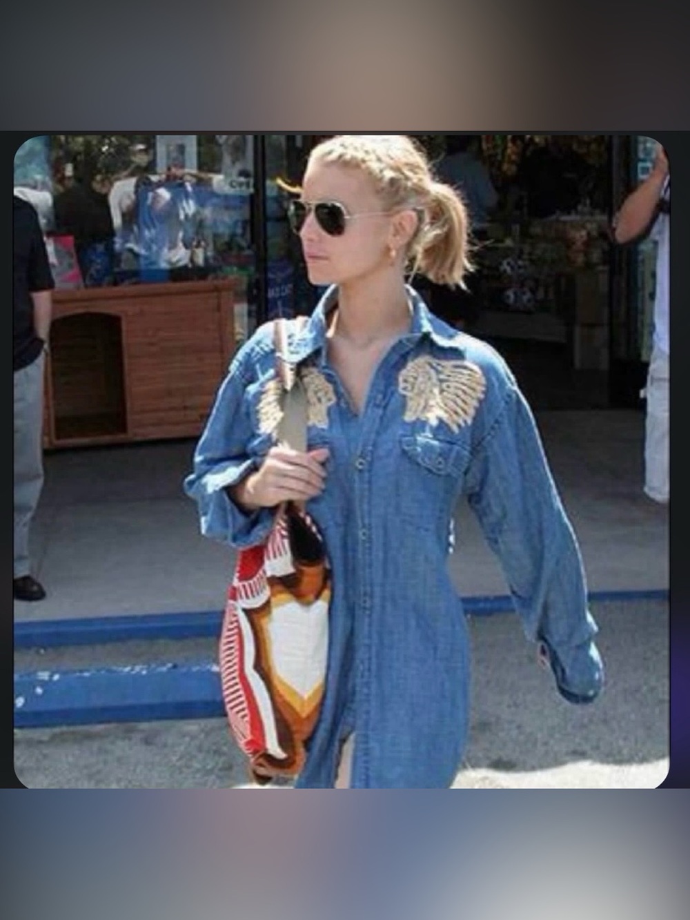 The Great China Wall Motor City Freedom Cycle Denim Shirt ASO Jessica Simpson